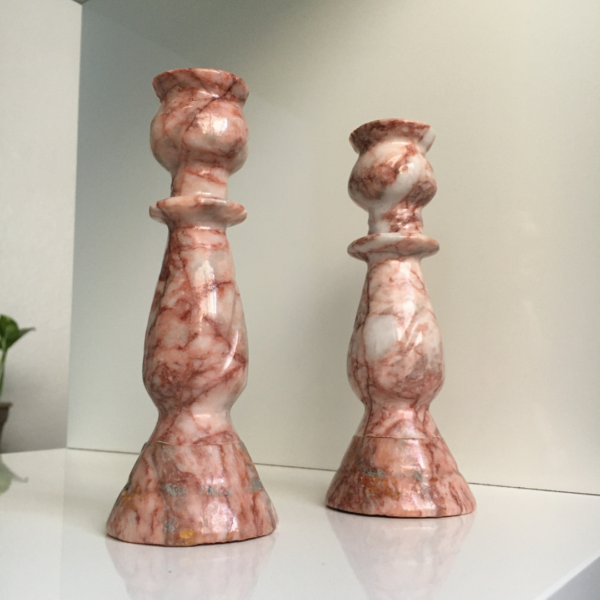 Pink Marble Candle Holder Set - Image 6